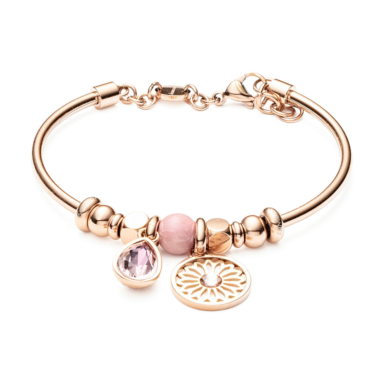 Très Jolie Rhodonite Stone Mini Bracelet (Rose-Gold)