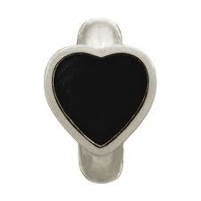 Black Heart Charm (Silver/Black)