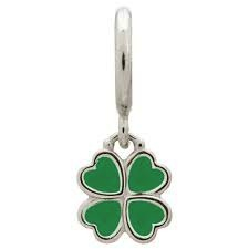 Green Clover Charm (Silver/Green)