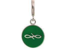 Green Endless Coin Charm (Silver/Green)