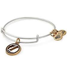 Two-Tone Letter Z Charm Bangle Bracelet (Silver/Gold)