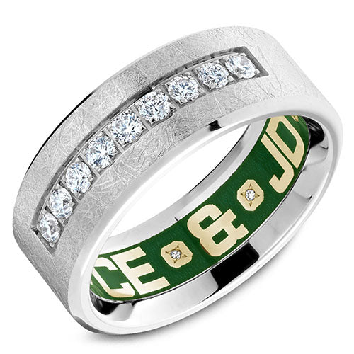Carlex G4 18k White Gold Men's Diamond Wedding Band - CX4-0018W-S