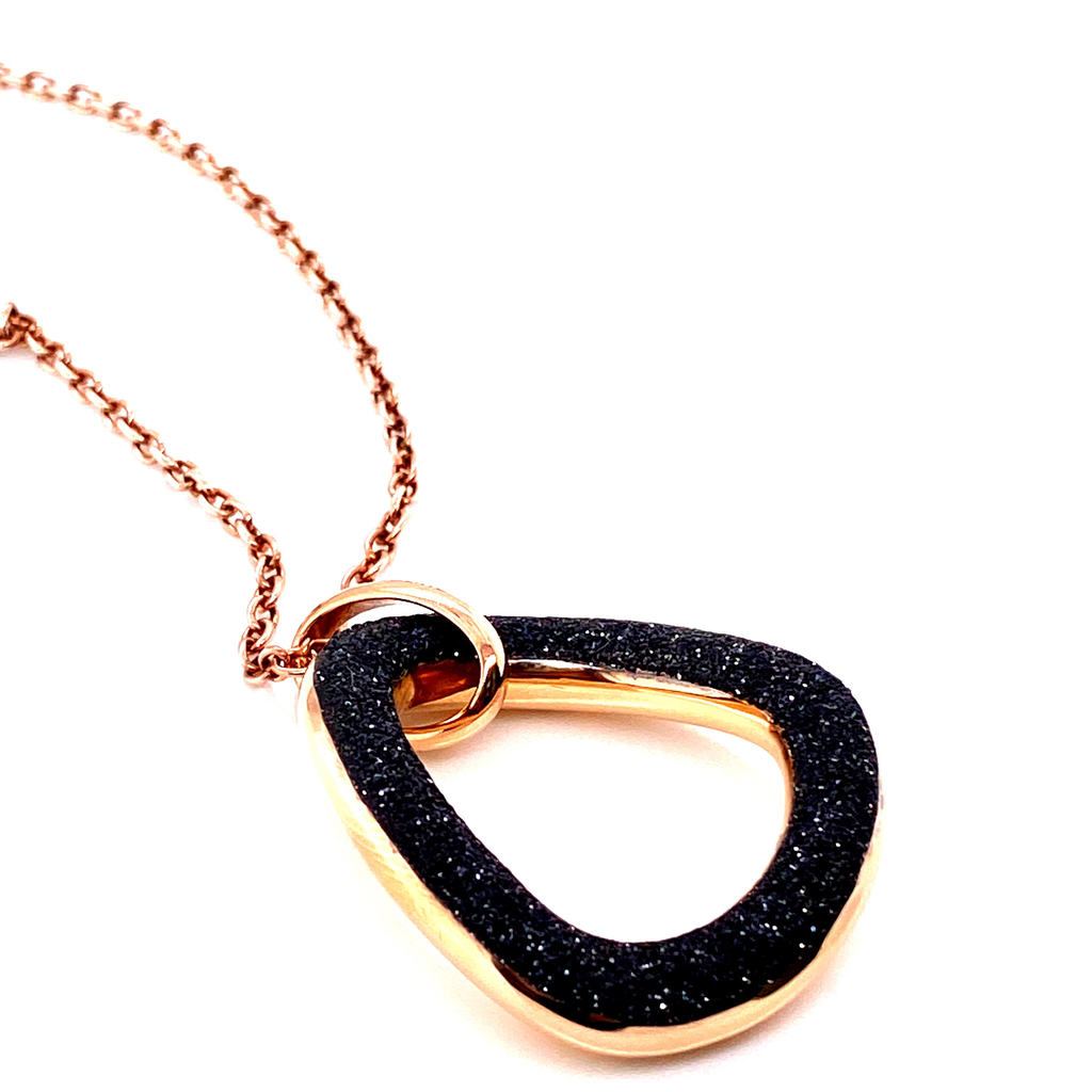 Dust of Dreams Teardrop Pendant Necklace (Rose-Gold)