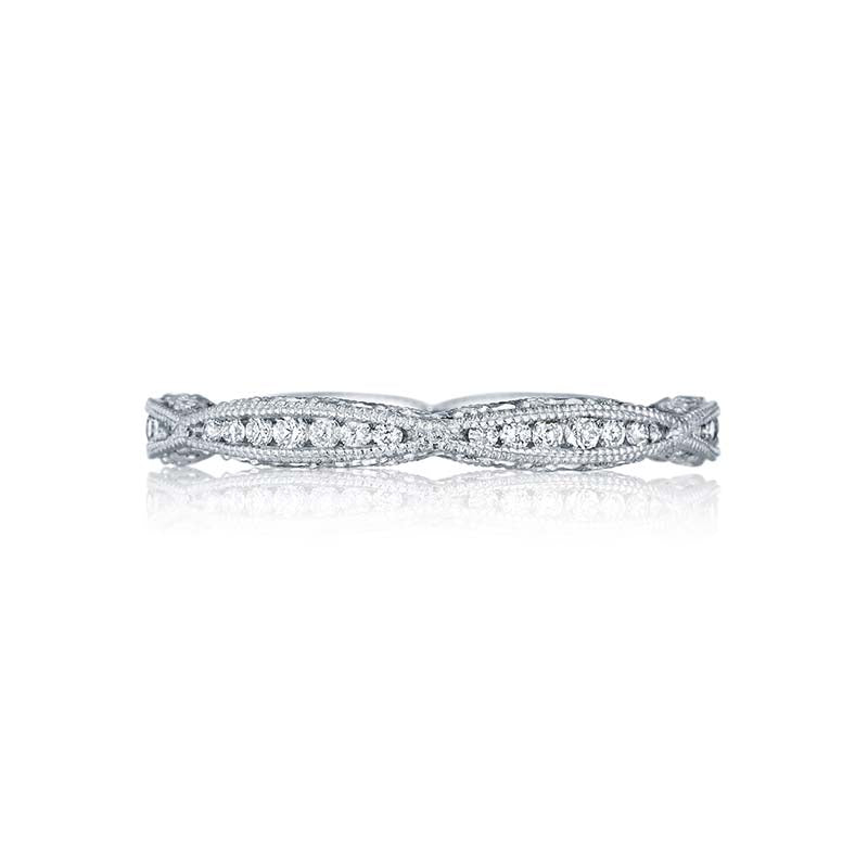 Tacori Platinum Classic Crescent Diamond Eternity Wedding Band - 2645B