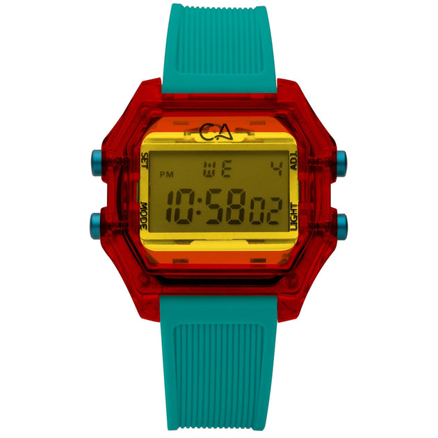 California Watch Co. Venice Beach Digital Red Yellow Teal