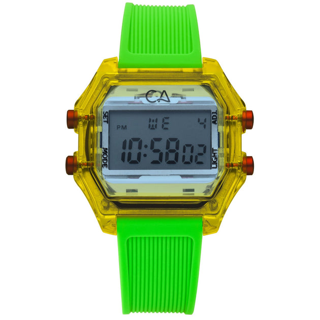 California Watch Co. Venice Beach Digital Yellow Blue Lime