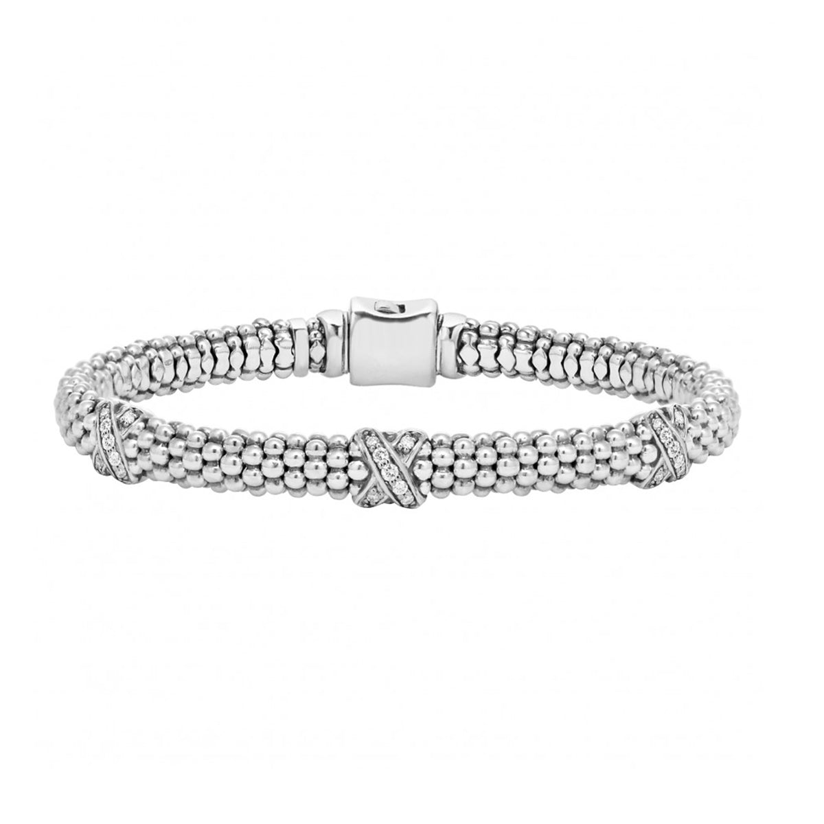 Lagos Caviar Lux Diamond Triple X Bracelet- 05-80790-S007