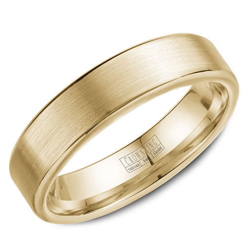 Crown Ring 14k Yellow Gold Wedding Band - WB-9096Y-M10