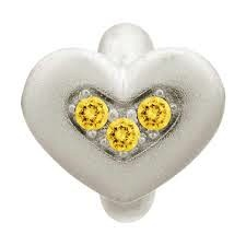 Citrine Triple Love Charm (Silver/Yellow)