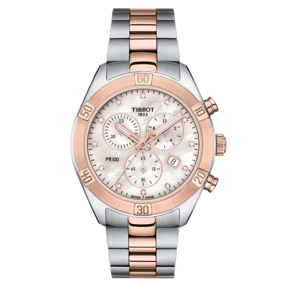 PR 100 Sport Chic Chronograph (Silver/Carnation Gold)