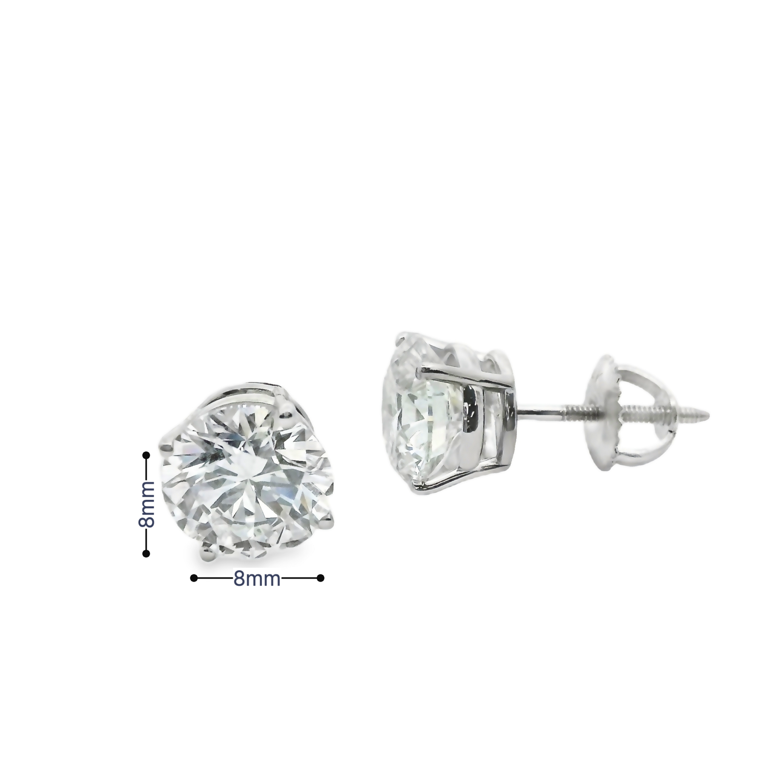 Smiling Rocks 14K Gold Diamonds Stud 2D 4.08CT/2