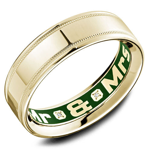 Carlex G4 18k Yellow Gold Men's Diamond Wedding Band - CX4-0010Y-S