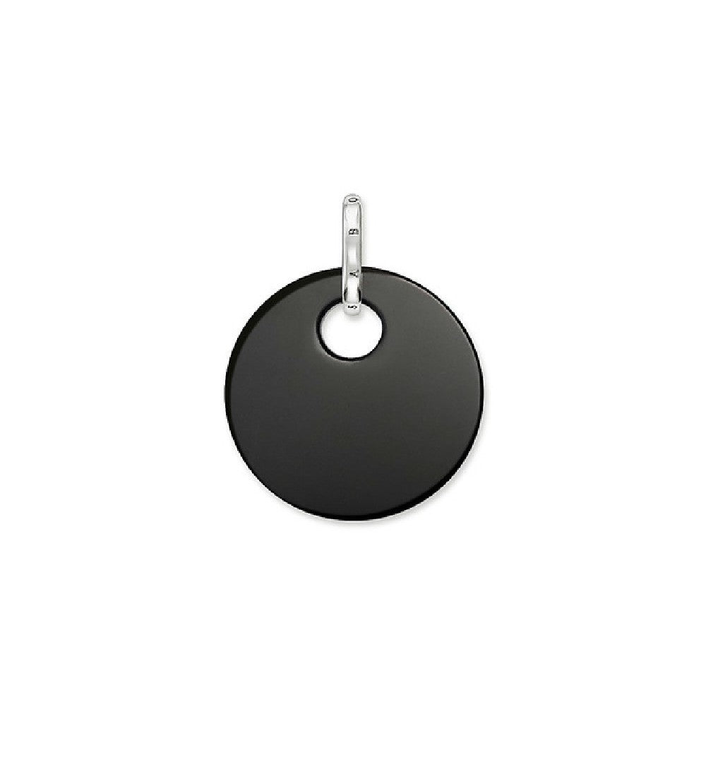 Onyx Disc Charm (Silver/Black)