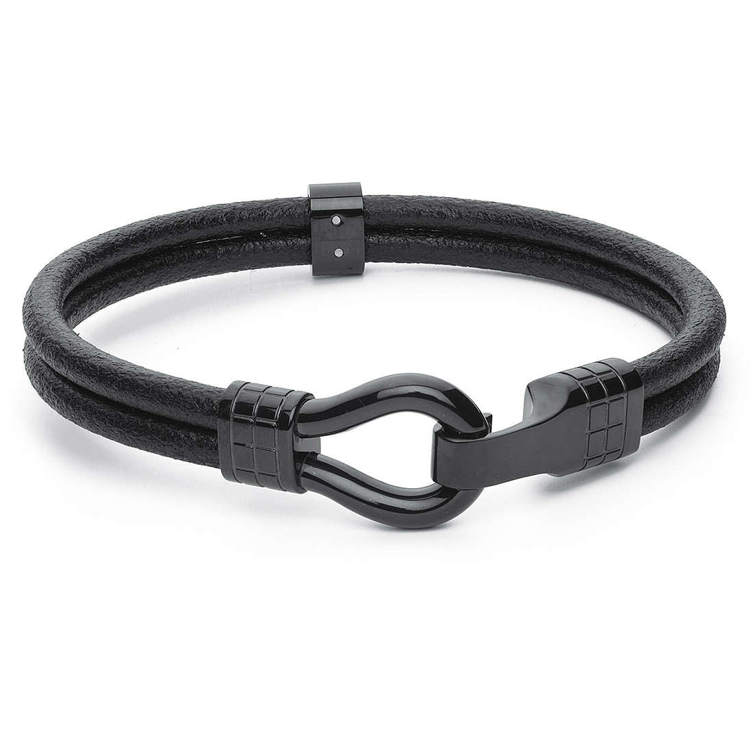 Clint Black Leather Bracelet (Black)