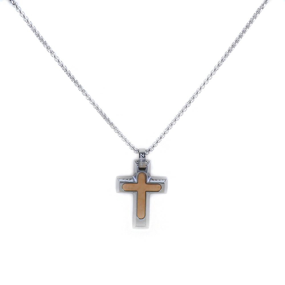 Zancan Stainless Steel Necklace with Cross Pendant