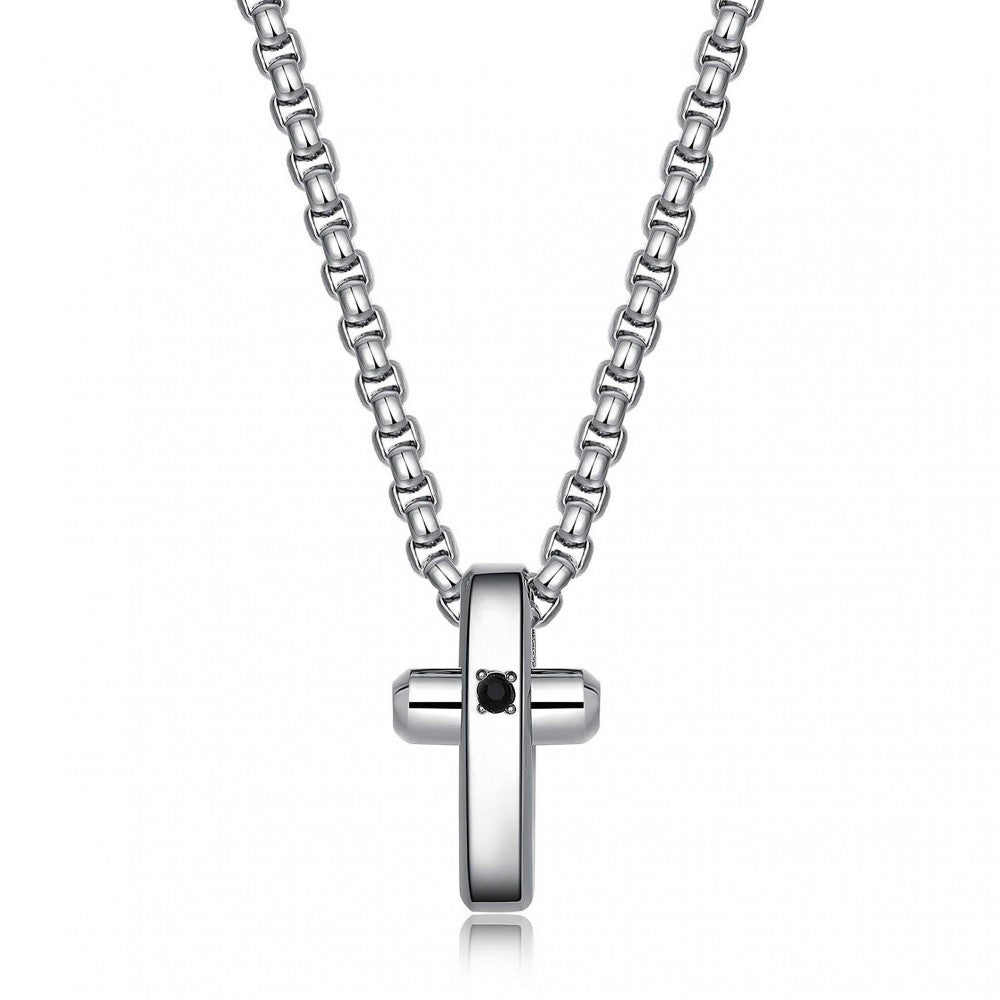 Crux Silver Cross Necklace (Silver)