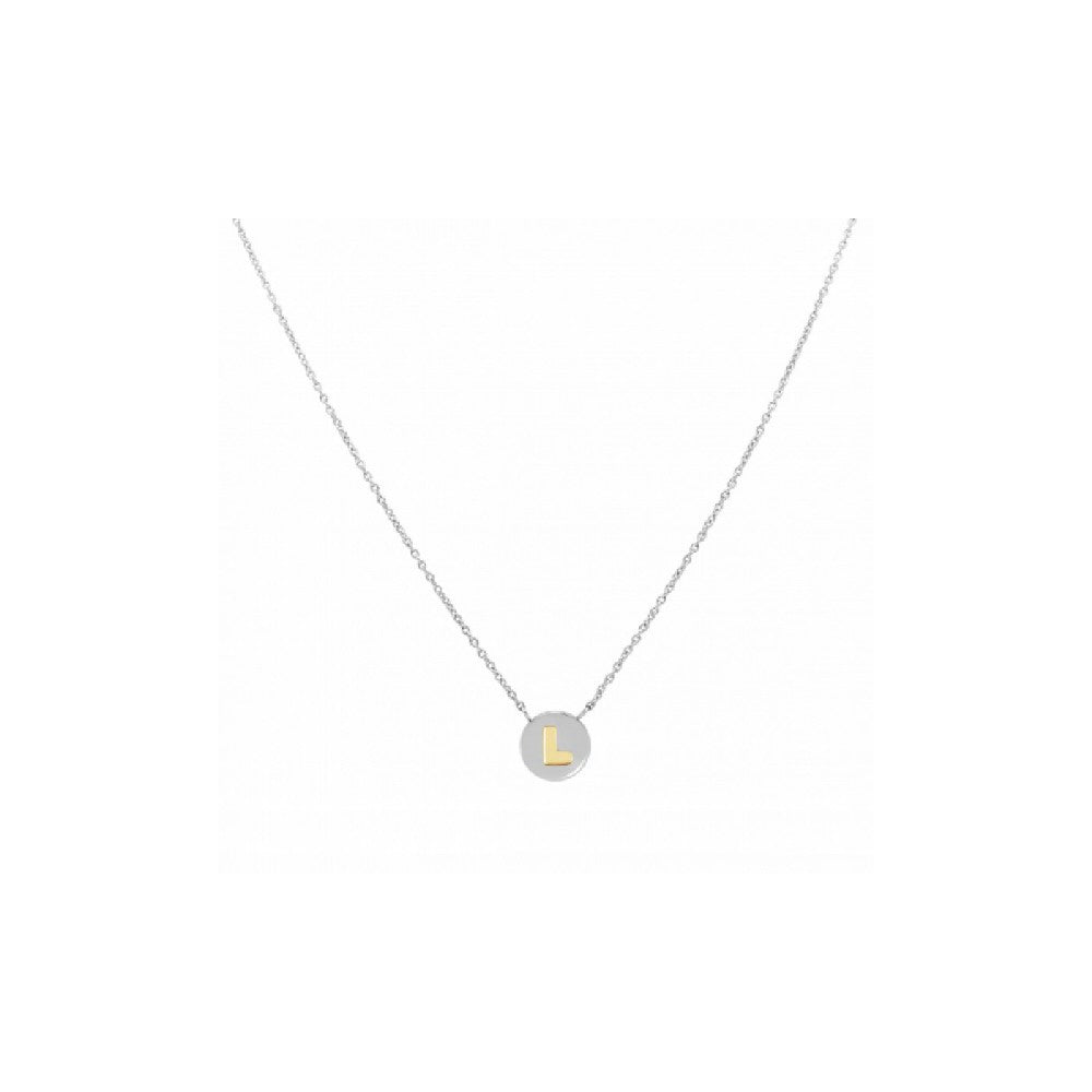 Letter L Silver & Gold Necklace