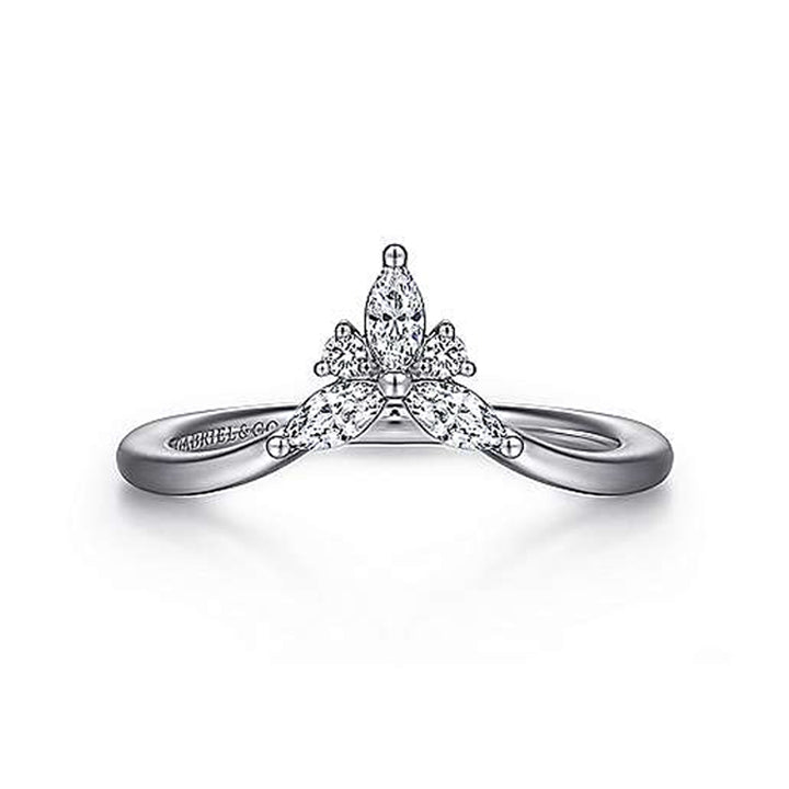 Gabriel & Co 14K White Gold Curved Marquise Diamond Band - AN15554W44JJ
