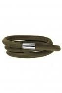 Green Triple Wrap Leather Bracelet (Silver/Green)