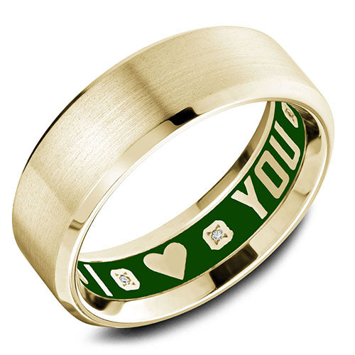 Carlex G4 18k Yellow Gold Men's Diamond Wedding Band - CX4-0007Y-S