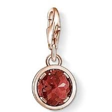 Garnet Stone Charm (Rose-Gold/Red)