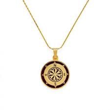 Cabernet Compass Pendant Necklace (Gold/Black)