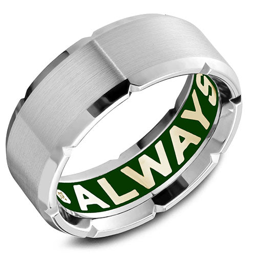 Carlex G4 18k White Gold Men's Diamond Wedding Band - CX4-0008W-S