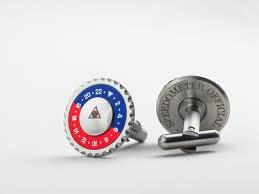 Speedometer Official Steel Cufflinks (Silver/Blue/Red)