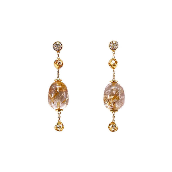 Di Modolo Rutilated Quartz Diamond Earrings