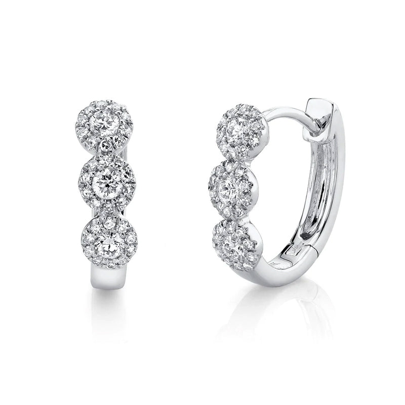 14k White Gold 0.37ctw Diamond Huggie Earrings- SC55002490