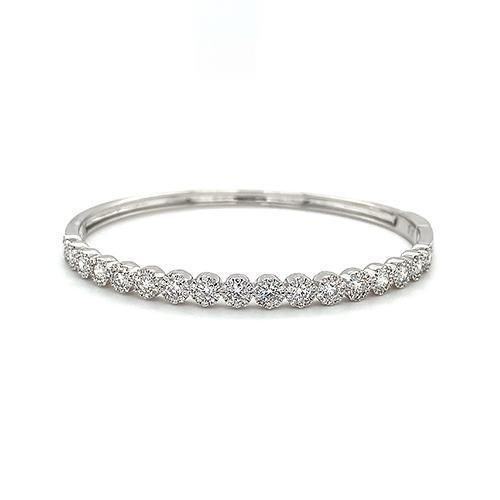 Round Diamond Halo Bangle