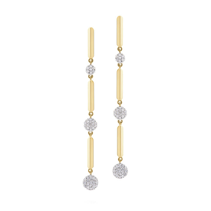 Phillips House 14K Yellow Gold Knife Edge Triple Graduating Infinity Drop Earrings - E1795DY