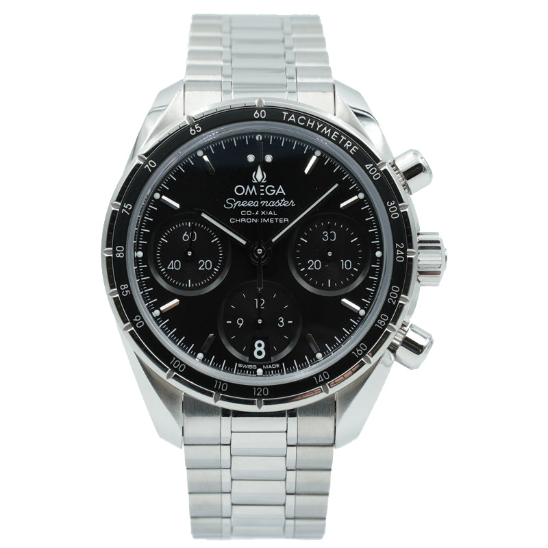 SOLD - Omega Speedmaster 324.30.38.50.01.001 Black Dial on Bracelet - 38mm