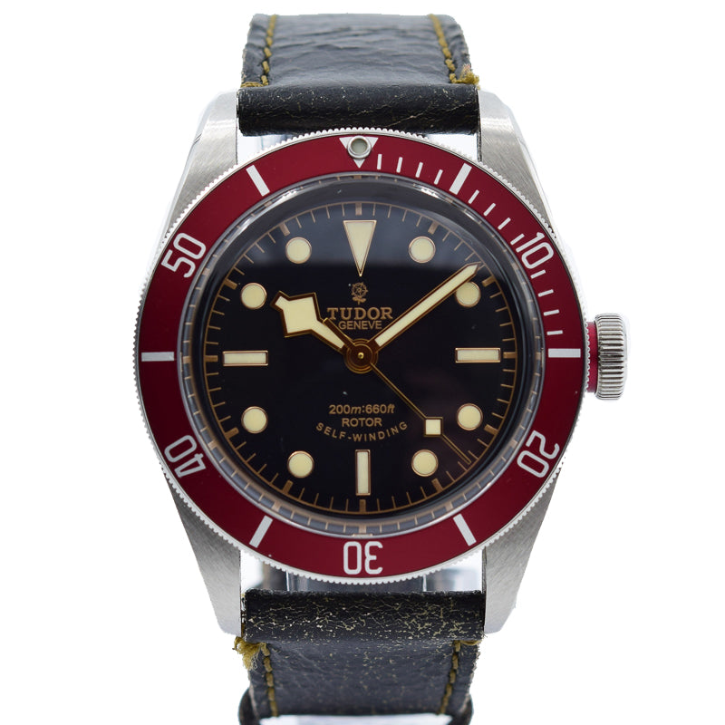SOLD 11/2019 - Tudor Heritage Black Bay - 79220R - Red Bezel on Leather Strap & NATO - 41mm