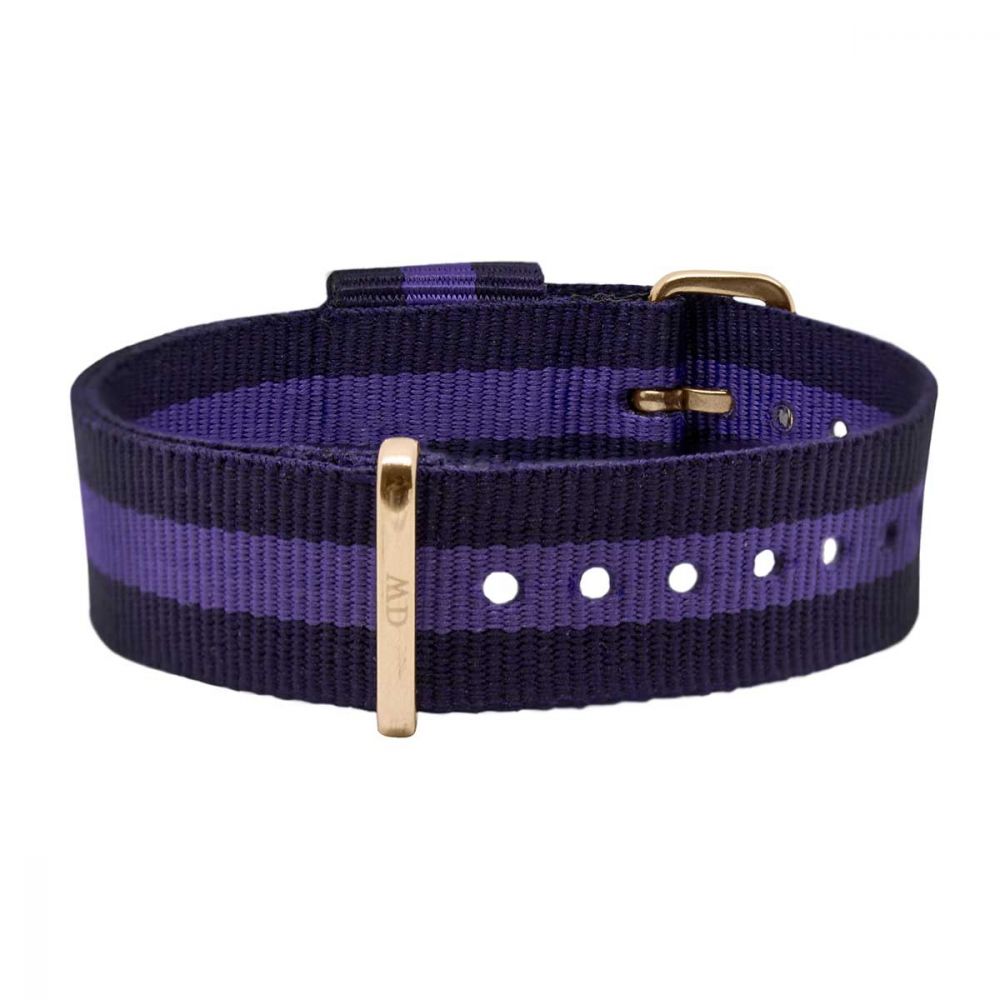Swansea Watch Strap (Navy Blue/Purple/Rose-Gold)