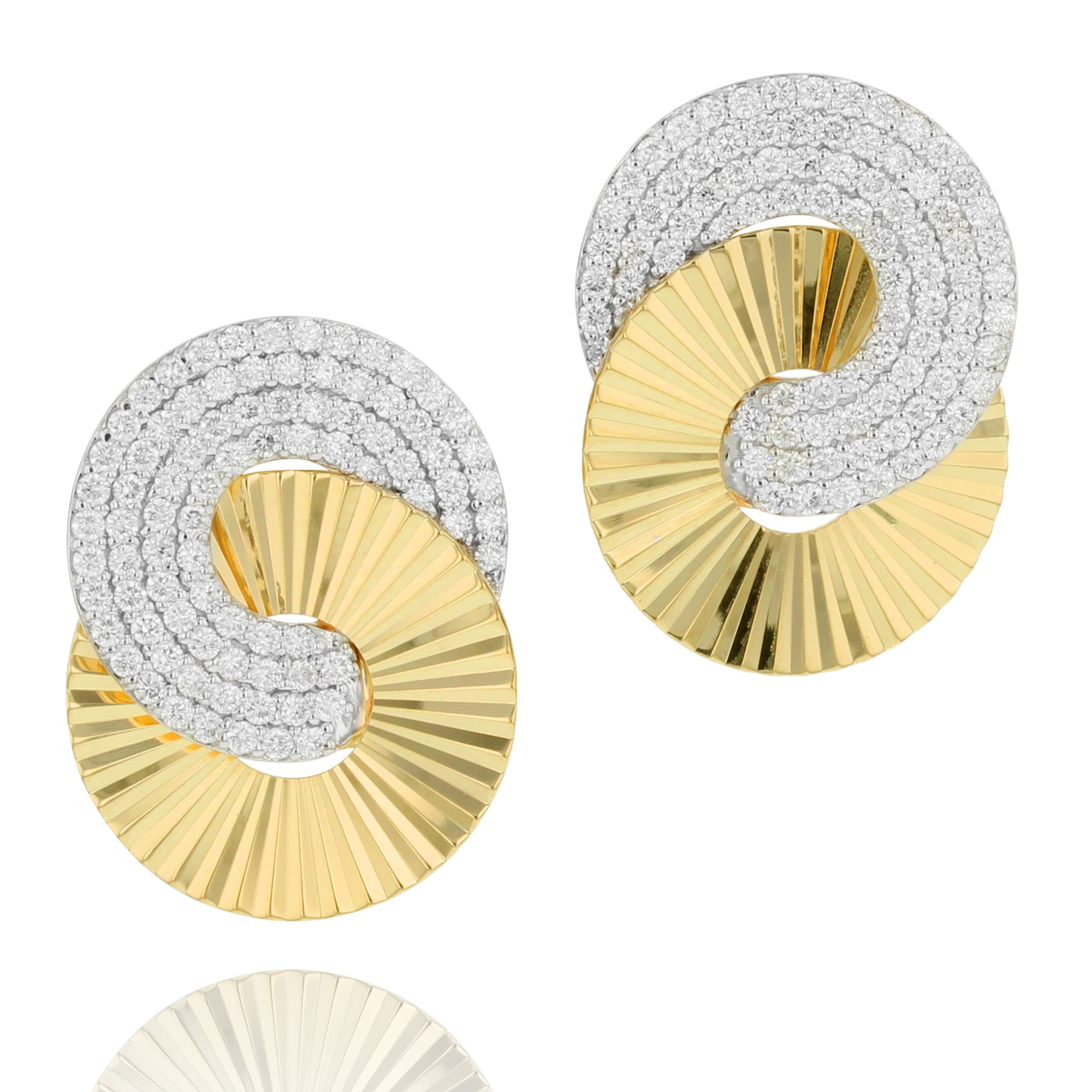 Phillips House 14K Yellow Gold 1.29ctw Large Aura Interlocking Stud Earrings- E0909DY