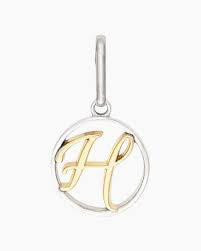 Two-Tone Letter H Charm (Silver/Gold)
