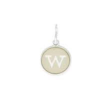 Letter W Etching Charm (Silver)