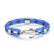 Marine Anchor Nylon Bracelet (Blue)