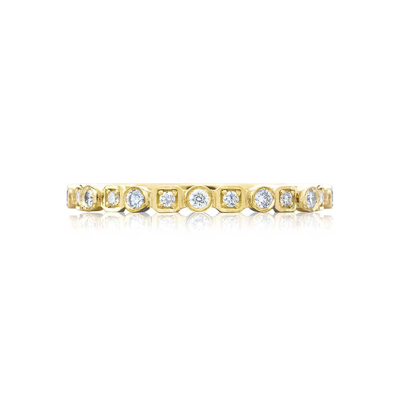 Tacori 18k Yellow Gold Sculpted Crescent Anniversary Wedding Band - 201-2Y