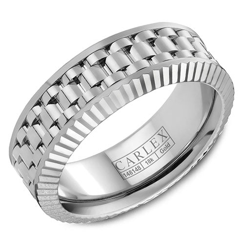 Carlex G3 18k White Gold Men's Wedding Band - CX3-0019WWW