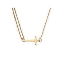 Cross Pull Chain Necklace (14kt Gold)
