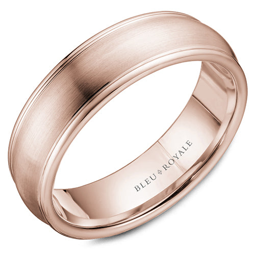 Bleu Royale 14k Rose Gold Men's Wedding Band - RYL-039R65-M10