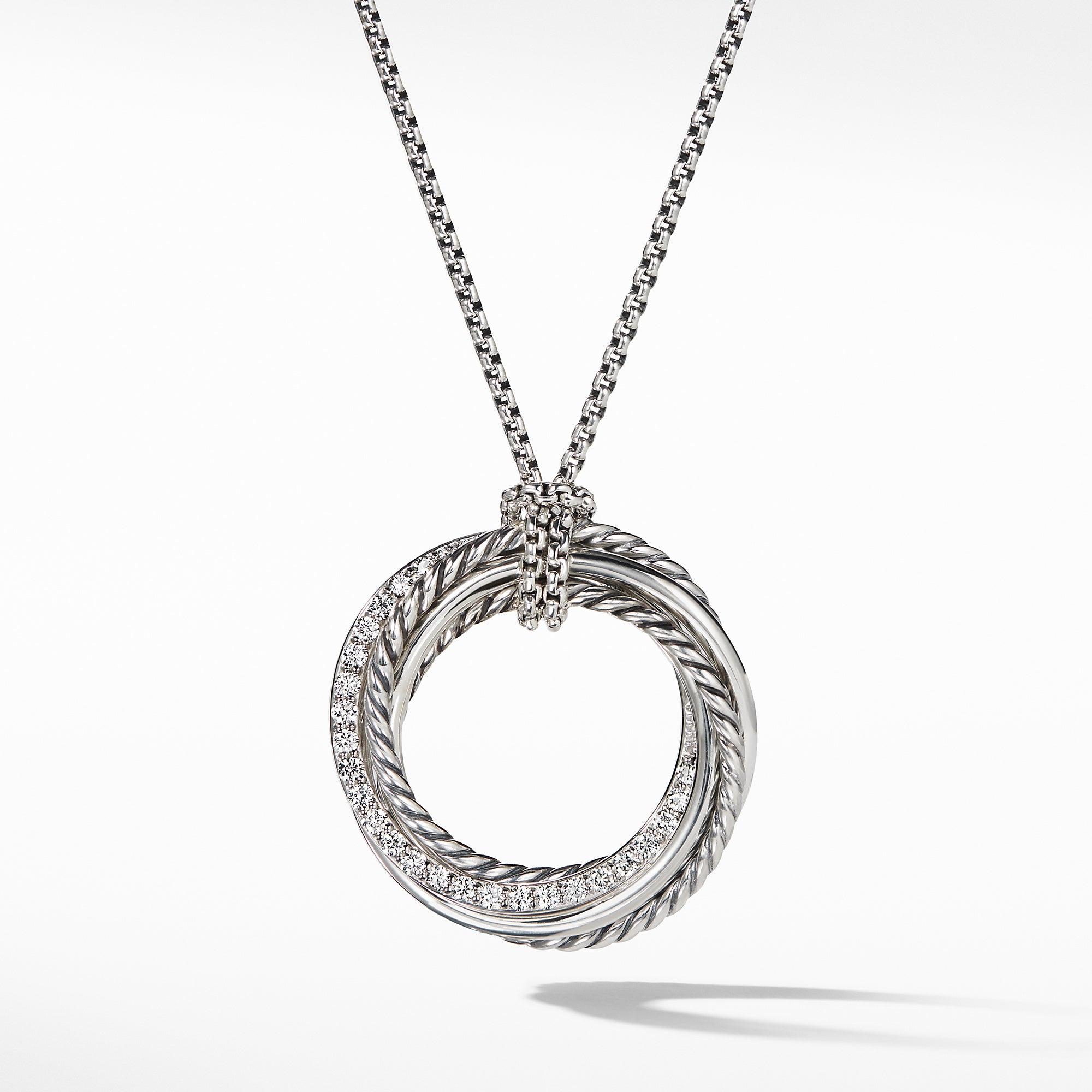 David Yurman Crossover Pendant Necklace with Diamonds - N12315DSSADI