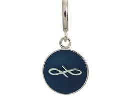 Navy Blue Endless Coin Charm (Silver/Navy Blue)