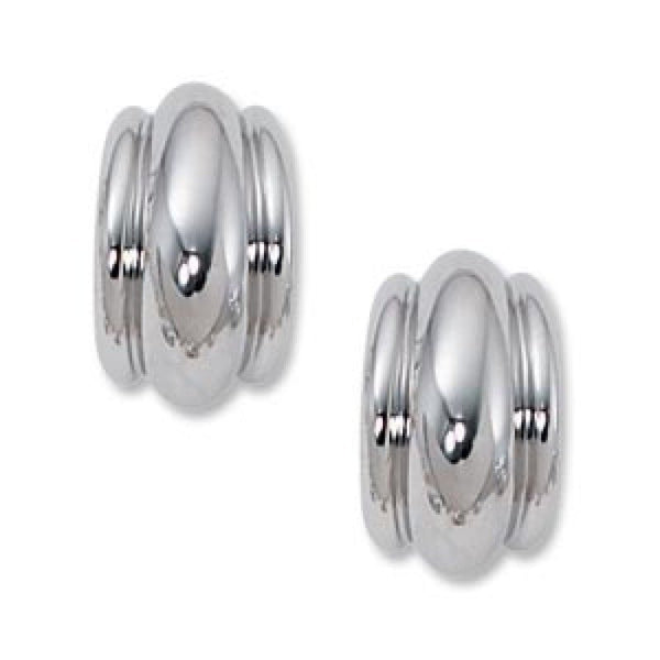 Sterling silver triple rib j-hoop earring
