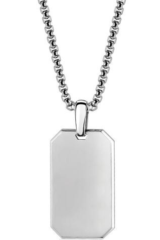 Matte Dog Tag Pendant Necklace