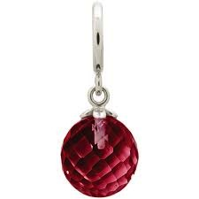 Garnet Love Drop Charm (Silver/Red)