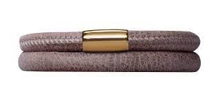 Brown Double Wrap Leather Bracelet (Gold/Brown)