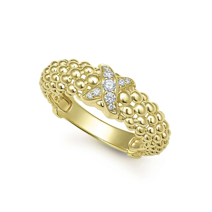 Lagos Embrace 18K Gold X Caviar Diamond Ring - 02-10329-DD7